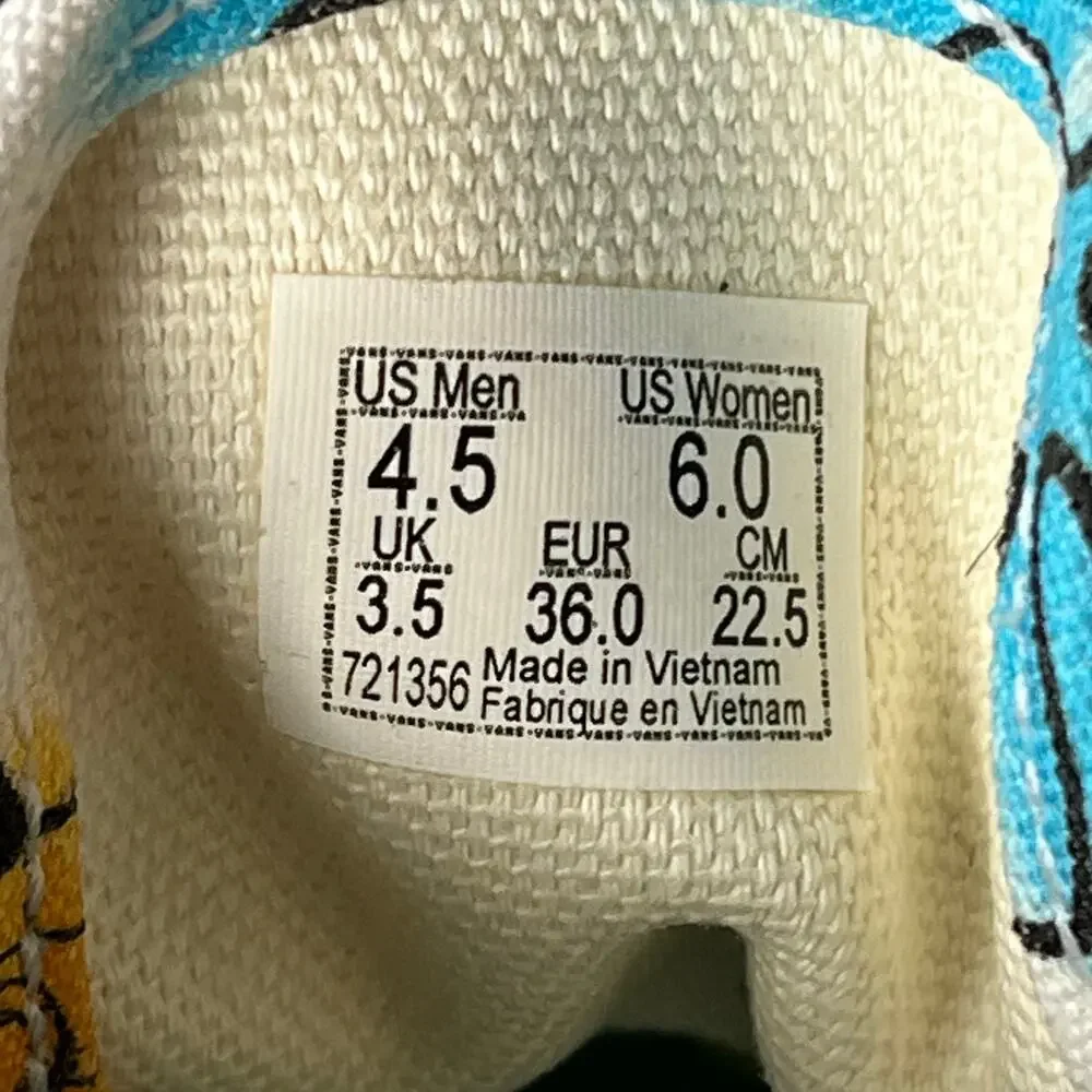 Vans Authentic‎ SpongeBob SquarePants White Checkerboard Airbrush Sneakers sz 6